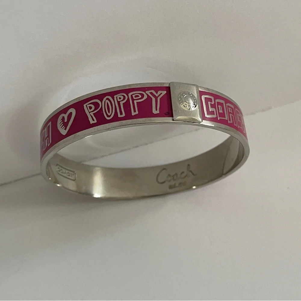 Coach Vintage Poppy Heart Bangle Bracelet